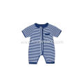 Boy's Girl's Knitted Stripe Buttoned Baby Short Romper